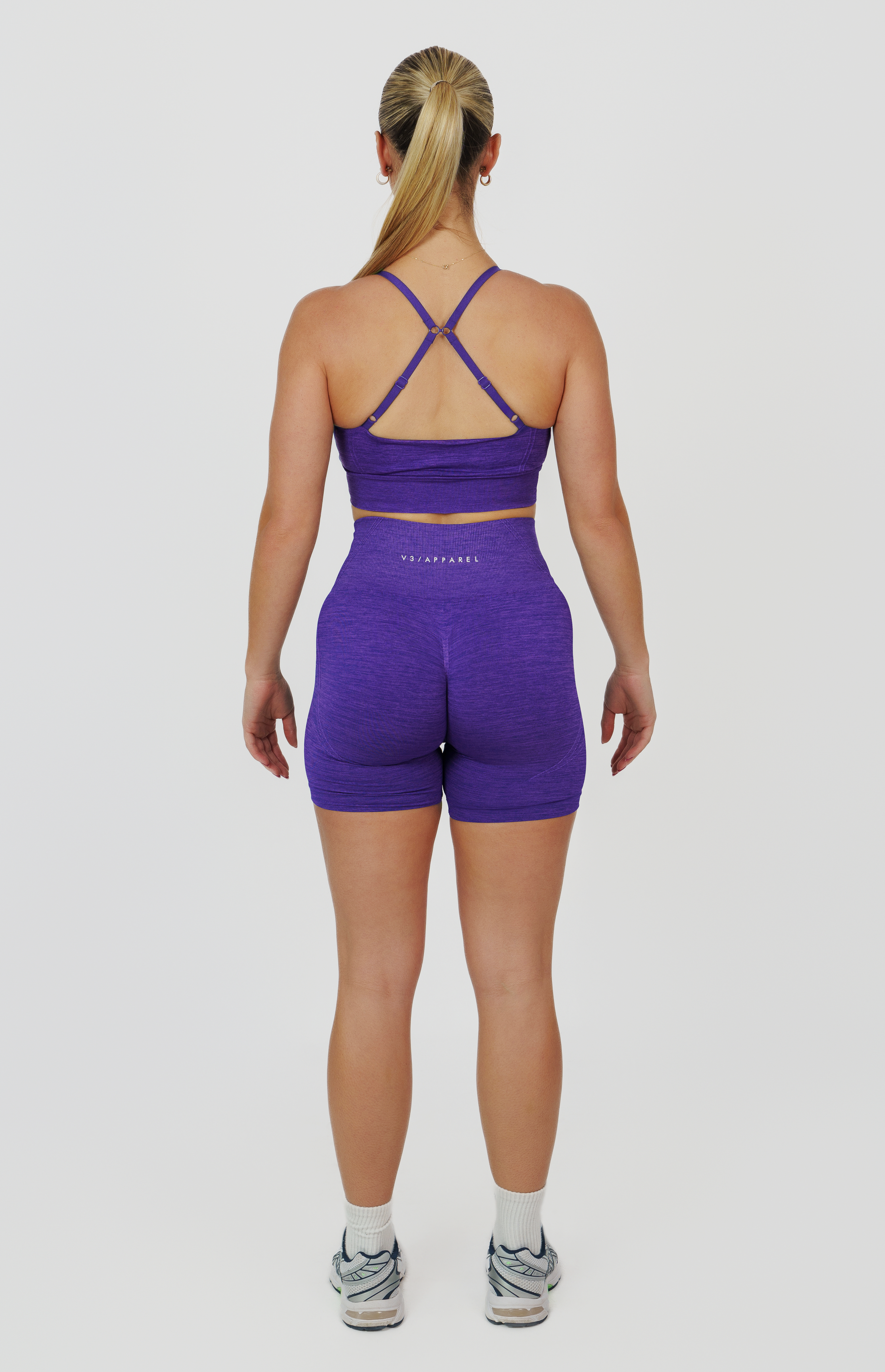 Tempo Seamless Scrunch Shorts & Multi-Way Sports Bra Set - Ultra Violet